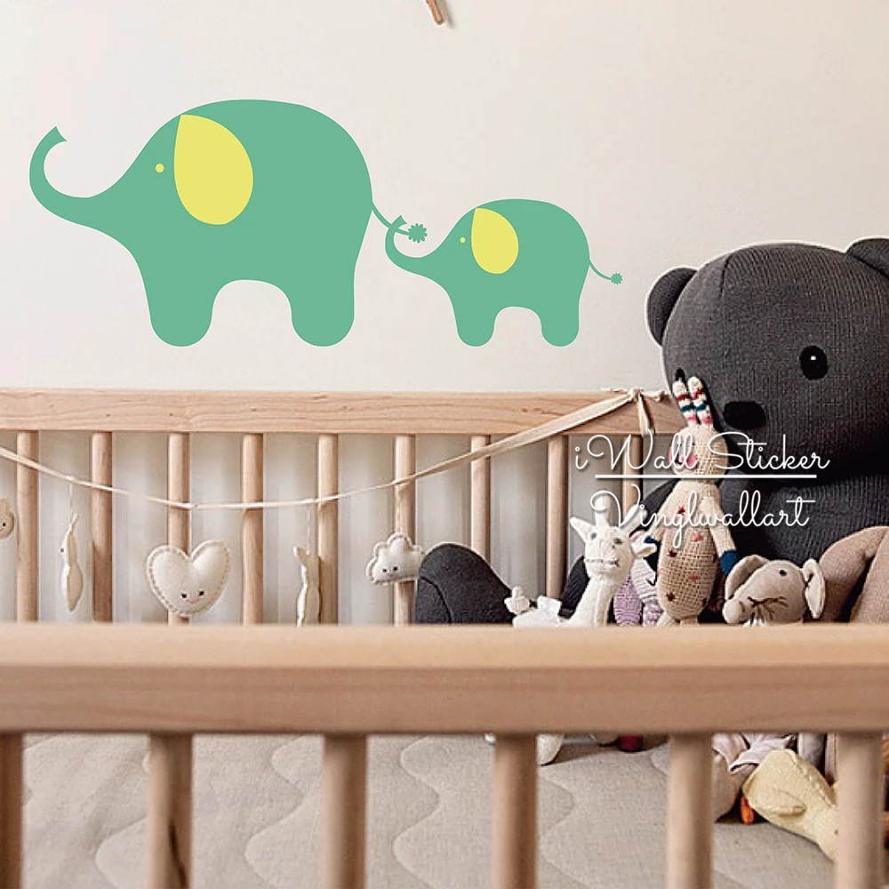 Elephant Wall Sticker Baby Nursery Elephant Family Wall Decal DIY