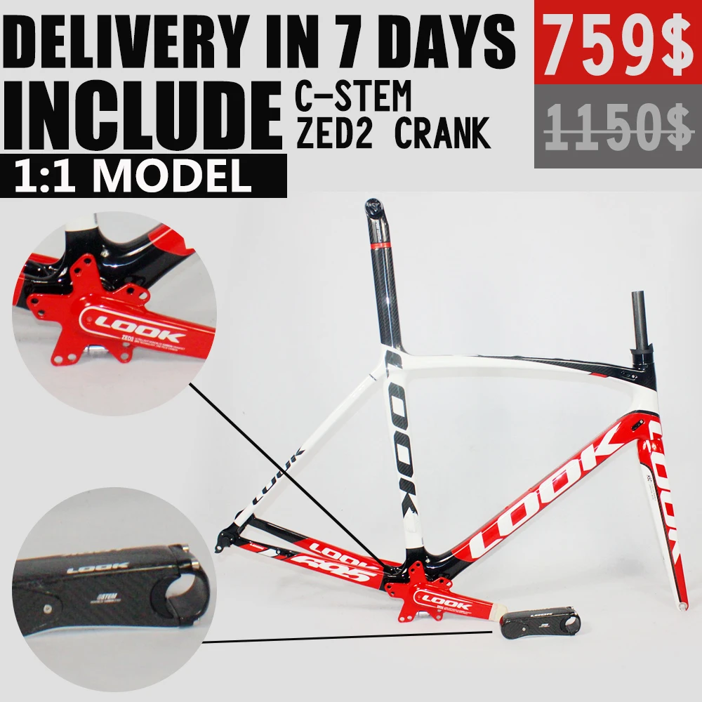 Only 759 free shipping !!! look 695 carbon bike road frame , road