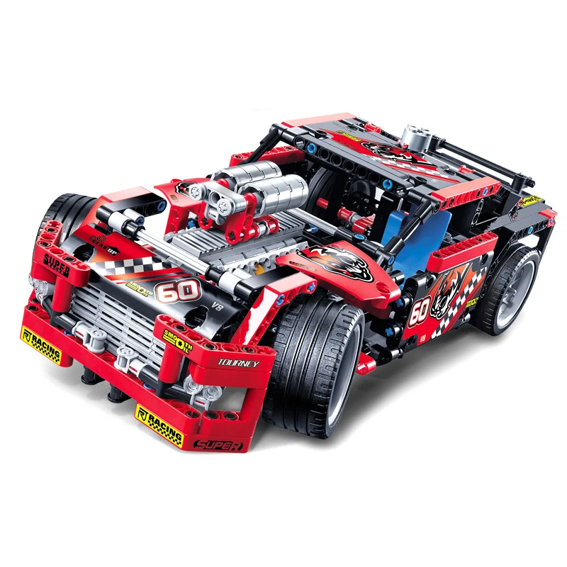 608pcs Race Truck Car 2 In 1 Transformable Model Building Block Sets Decool 3360 DIY Children Toys Compatible With Legoe Technic
