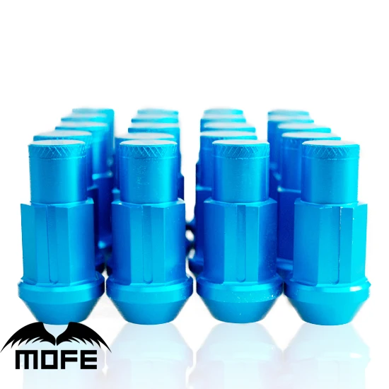 

Mofe 20pcs/set 50mm Rays Wheel Lug Nuts Universal Aluminum Alloy Wheel Racing Lug Nuts M12*1.5 (P:1.5 L:50MM) Blue