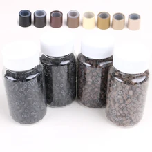 HARMONY 50000 штук 3,4 мм плоский край Силиконовые медные микротрубки микро кольца евро звенья инструменты для наращивания волос 8 цветов