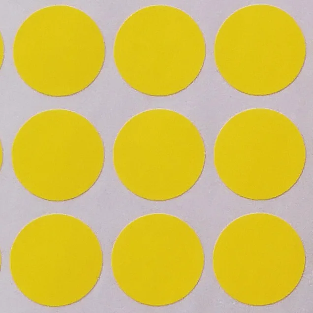 2160 шт./партия 20 мм красивые цветные наклейки в горошек для различных видов использования, размер А4 можно напечатать на лазерном принтере, пункт № OF10 - Цвет: yellow