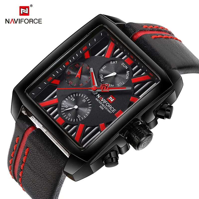 

NAVIFORCE Brand Fashion Men Watch Relogio Masculino Leather Business Quartz Watch Clock Men Creative Army Military Wrist Watches