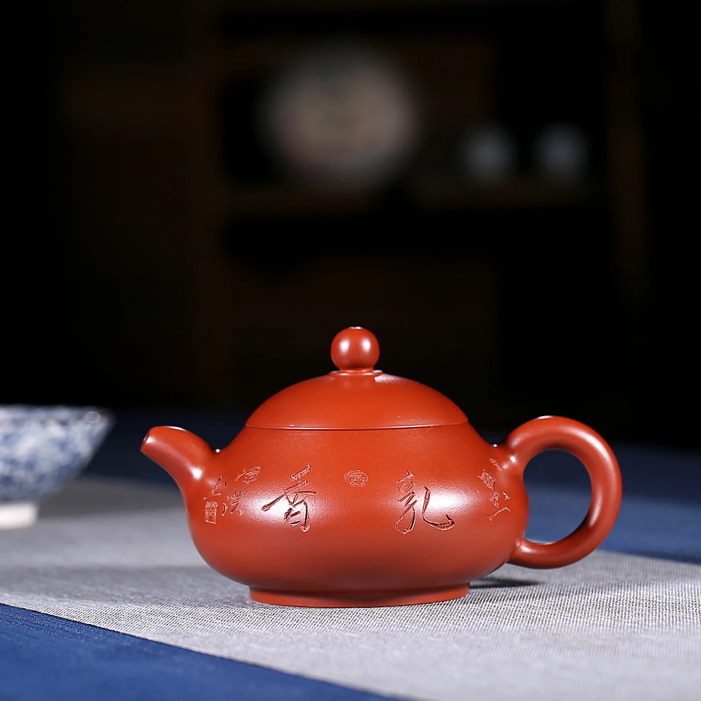 

Enameled Pottery Teapot Bright Red Robe Famous Full Manual Fan Zehong Yuru Kungfu Online Travel Teapot Tea Set Gift Wholesale