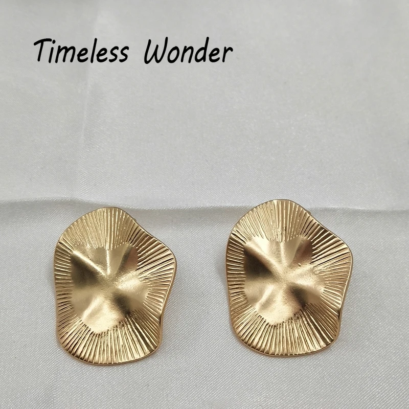 

Timeless Wonder Retro Geo Hammered Disc Stud Earrings Party Gown Punk Gift Runway Top Women Jewelry Gothic Hip Hop Street 6423