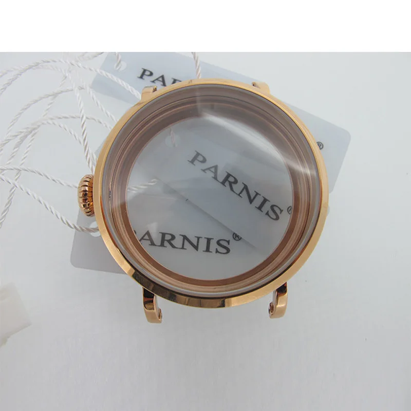 46mm Rose Gold Polished PVD Stainless Steel Watch Case fit 6498 6497