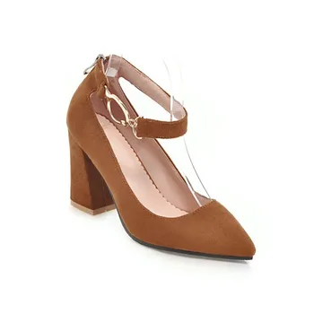

Temperament of the spring of 2018 the new point thick with high heels strap size code 33 18115-45 women's shoes