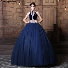 Darlingoddess Королевский голубое праздничное платье Длинные рукава с аппликацией кружева сладкий 16 платье Бальные платья Vestidos De 15 Anos Дебютант