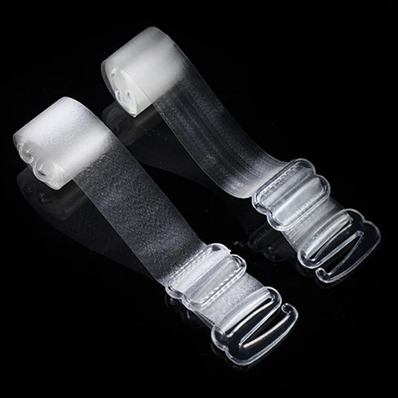 1.5cm Wide Women Non Slip Clear Bra Straps Plastic Buckle Invisible Bra