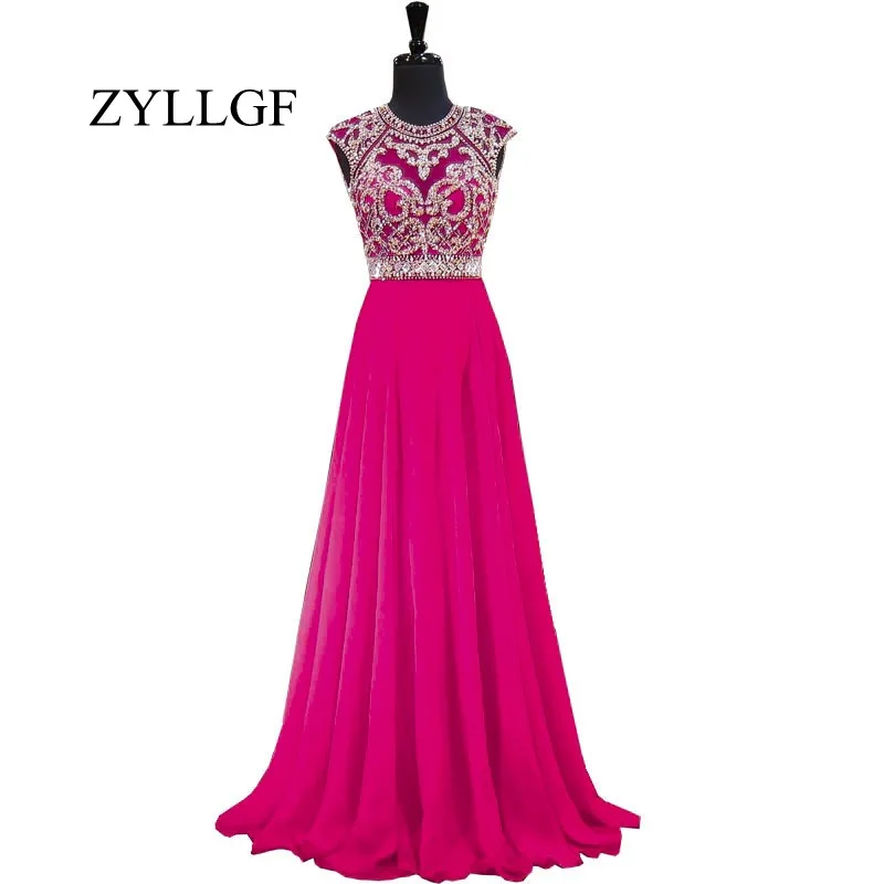 ZYLLGF Lange Bruiloft Jurken 2018 EEN Lijn O Hals Kralen Kristallen Backless Afrikaanse Hot Roze Chiffon Backless Moeder Gown RS18 ZYLLGF Lange Bruiloft Jurken 2018 EEN Lijn O Hals Kralen Kristallen Backless Afrikaanse Hot Roze Chiffon Backless Moeder Gown RS18