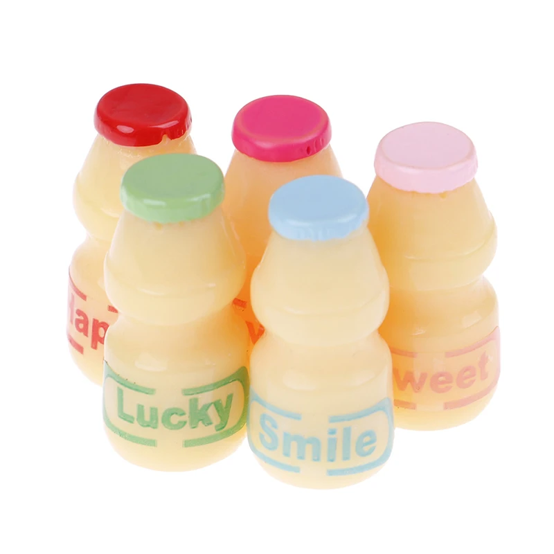 5Pcs/lot Dollhouse Miniature Wine Water 1/6 Pretend Play Kitchen Toy Yakult Milk Drink Bottle Food for Barbie Blyth OB Doll