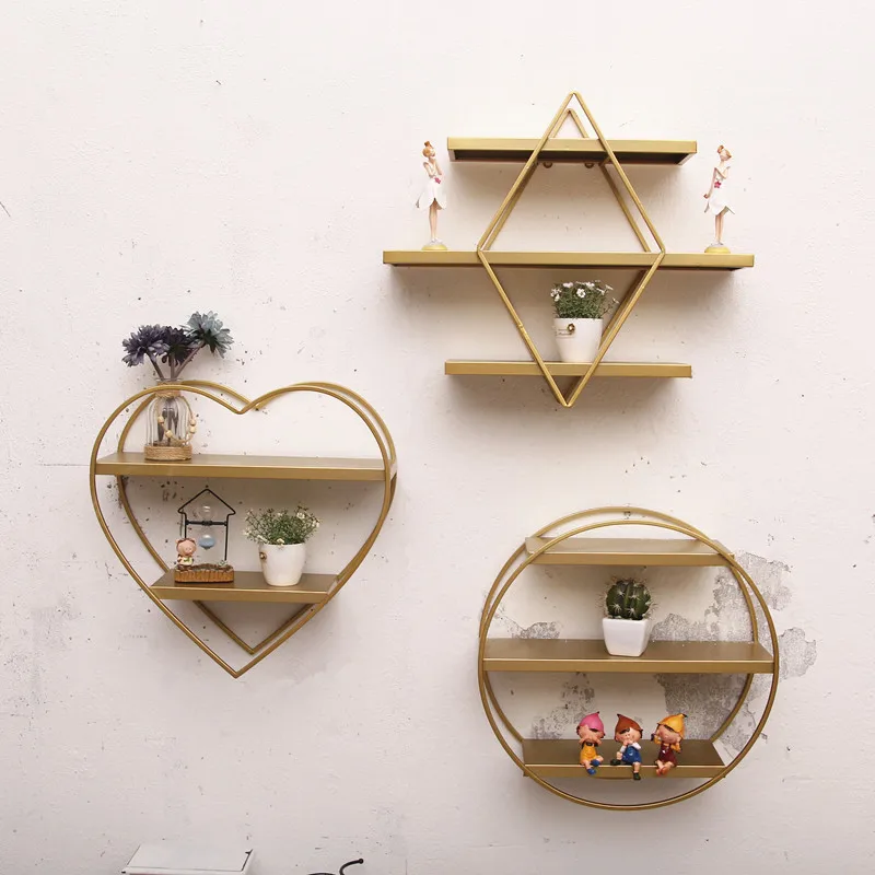 Nordic Style Wall Shelves Iron Creative Decorations Decorative Modern Shelving Geometric Shelf Farmhouse Aliexpress
