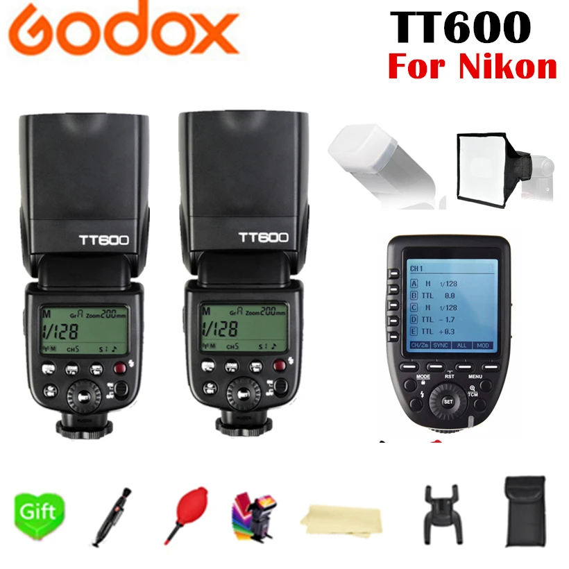 Godox TT600 GN60 2,4G Беспроводная ttl HSS Вспышка Speedlite+ X1T-N Xpro-N триггер для камеры Nikon D3200 D3300 D5300 D7200 D750 D90