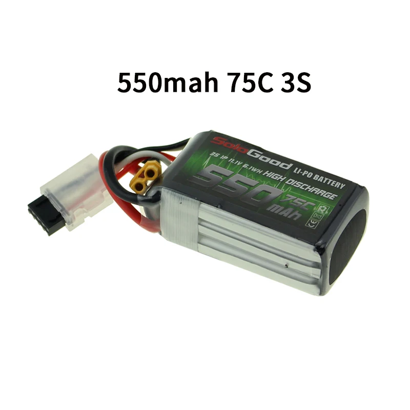 Sologood Lipo Батарея 2S 3S 4S 7,4 V 11,1 V 14,8 V 550 мА/ч, 850 мА/ч, 75C Перезаряжаемые с XT30 XT60H XT60 разъем для гоночного дрона игрушки - Цвет: 550mah 75C 3S