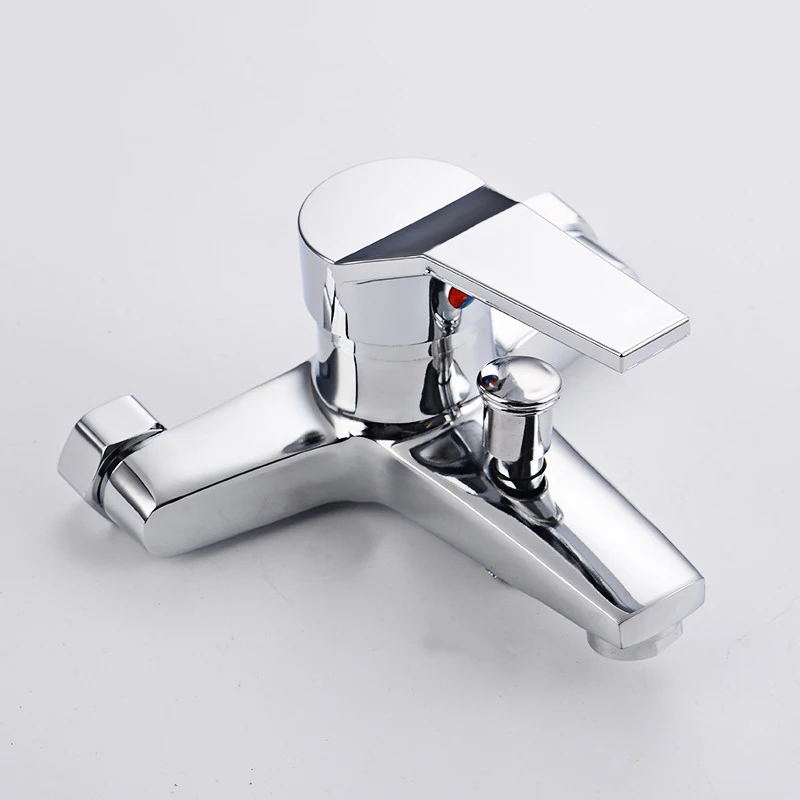 Wall Mounted Triple Bathtub Faucet Bathroom Shower Faucet Mixer Valve Control Water Tap Hot Cold Water Mixing Valve Nozzle Tap