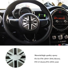 Volante Decalque Adesivo Epóxi 3D Verificador Union Jack para MINI Clubman F54 F55 F56 Styling Acessório de Decoração de Interiores