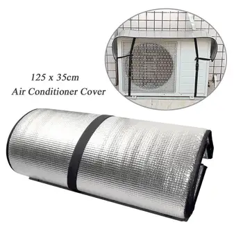 

Air Conditioner Top Cover Outdoor Air Conditioning Waterproof Sun Shade Protection Protector 125 x 35cm