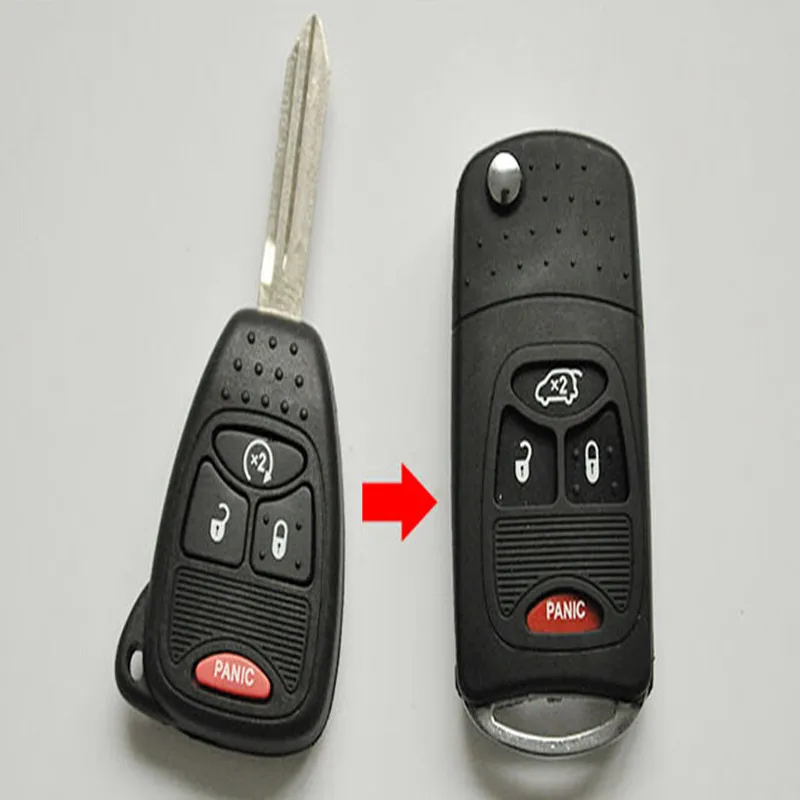 4 Buttons Remote Flip Folding Key Shell Case For Chrysler Sebring