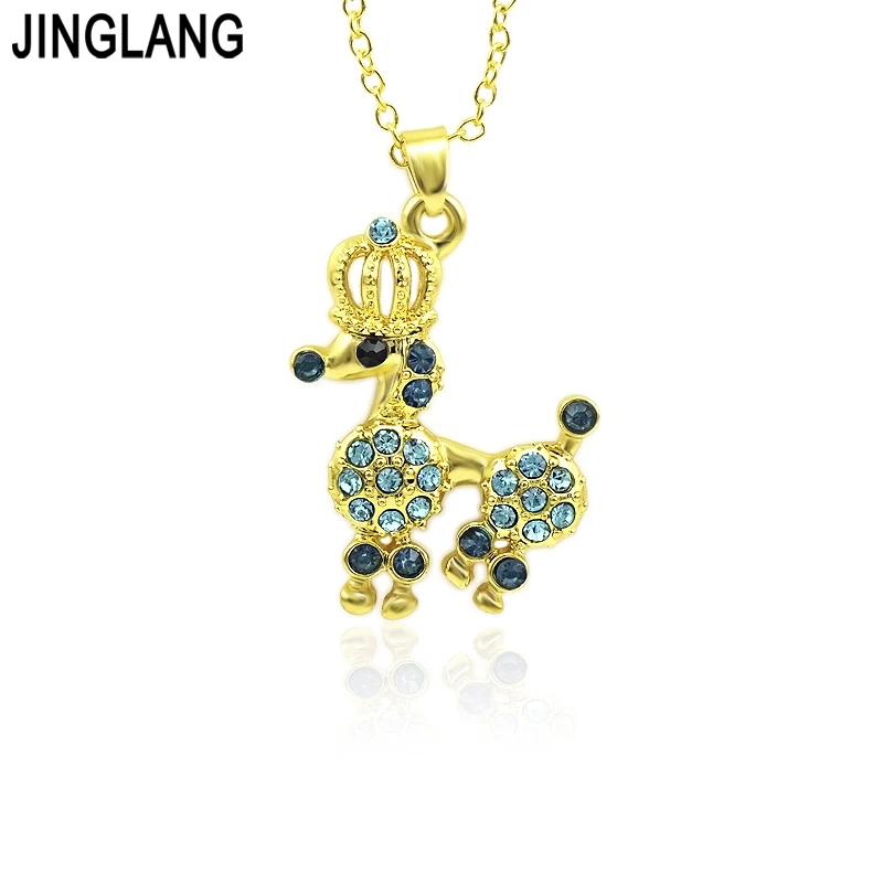 JINGLANG Delicate Dog Pendant Necklace For Women Creative Imitation Jewelry Clothes Accessories | Украшения и аксессуары