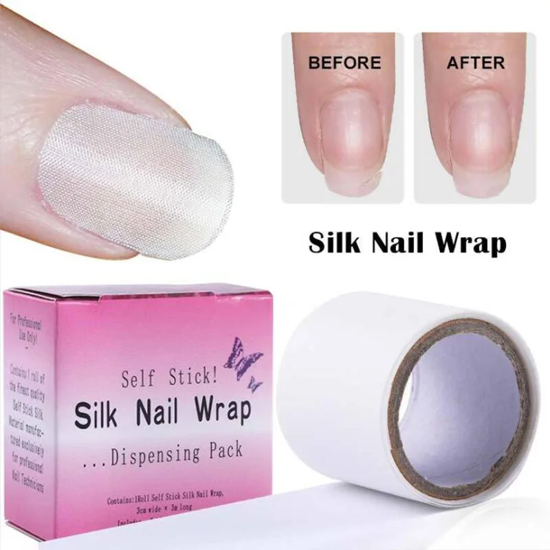 

1Box Adhesive Silk Nails Wrap UV Gel Sticker Self Stick Reinforces Extension Form Kit Manicure Nail Art Tool