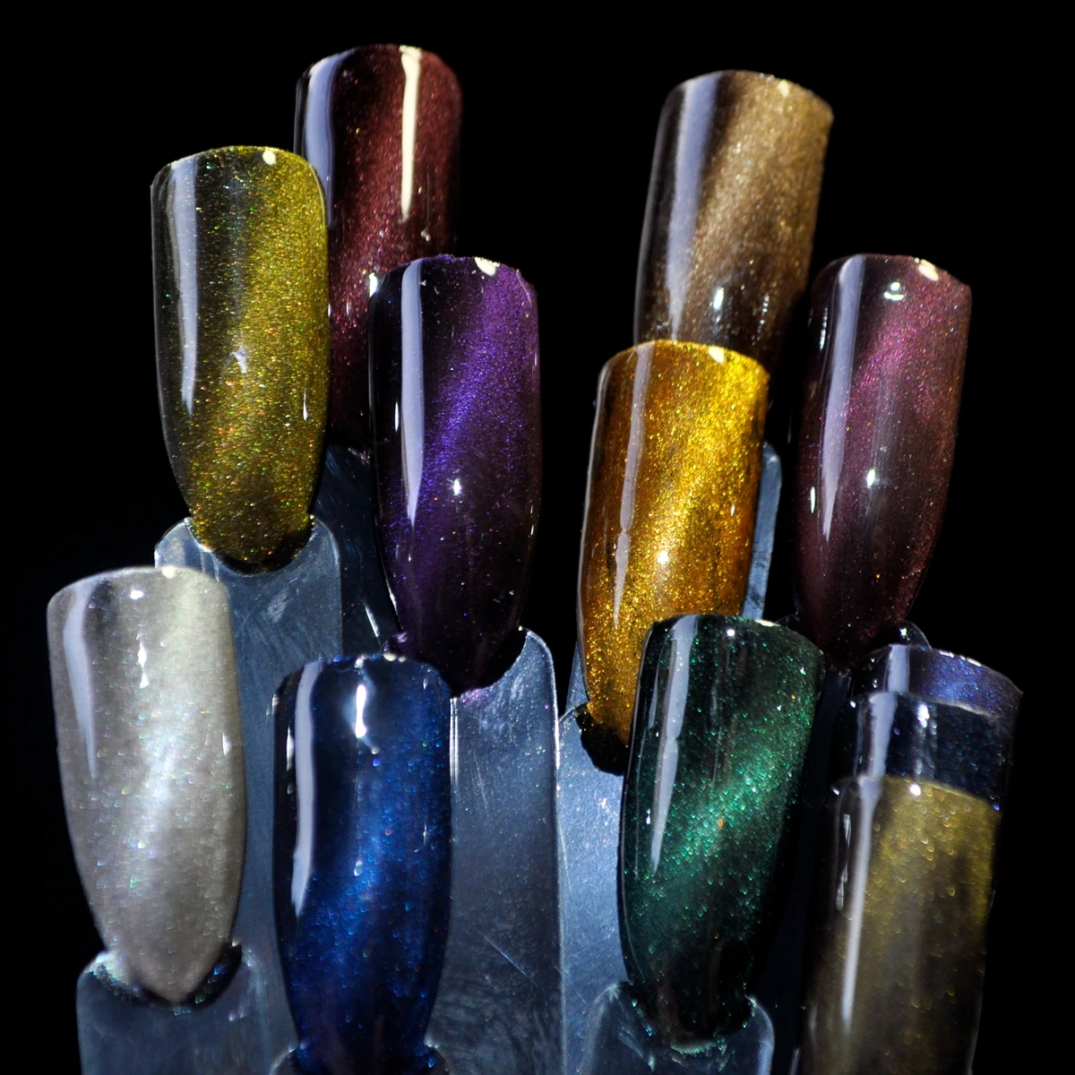 

12pcs Cat Eye Magnet Nail Powder Sparkly Galaxy Sky Style Magnetic Chrome Glitter Dust UV Gel Manicure Nail Art Pigment