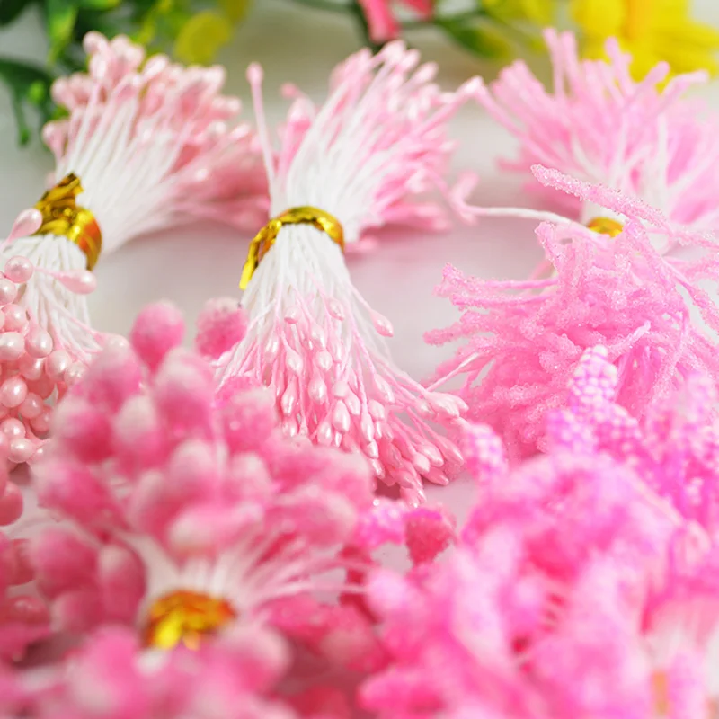 

540PCS/lot pink color DIY ronde flower stems 6 different stamens cake decoration and DIY pistil stamen