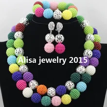 Новые разноцветные бусины шарики нигерийские Африканские свадебные бусы Набор ювелирных изделий пластиковые жемчужные карта кастомные Ювелирные изделия Набор