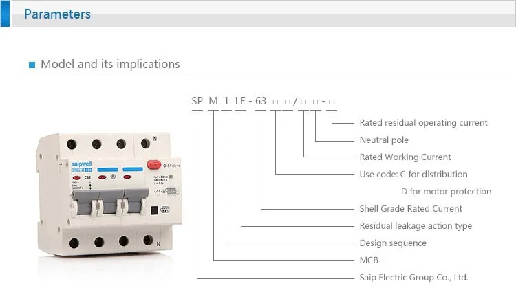 SPM1-3LE-63C32 переменного тока 3-полюсный 63A 230/400 V водонагреватель генератор переменного тока выключатель protetor для умного дома