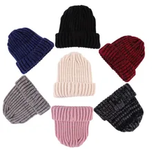 2018NEW высокого качества Для женщин шляпа Для мужчин шапка берет Для женщин зимняя шапка для девочки зимние женские шапки трикотажные утепленные однотонные утепленные