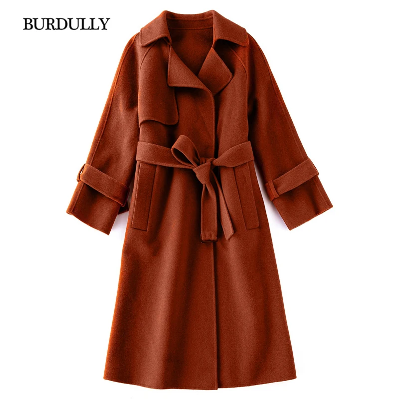 BURDULLY Casaco Feminino Inverno Для женщин шерсть кашемировое пальто зима 2018 новые женские