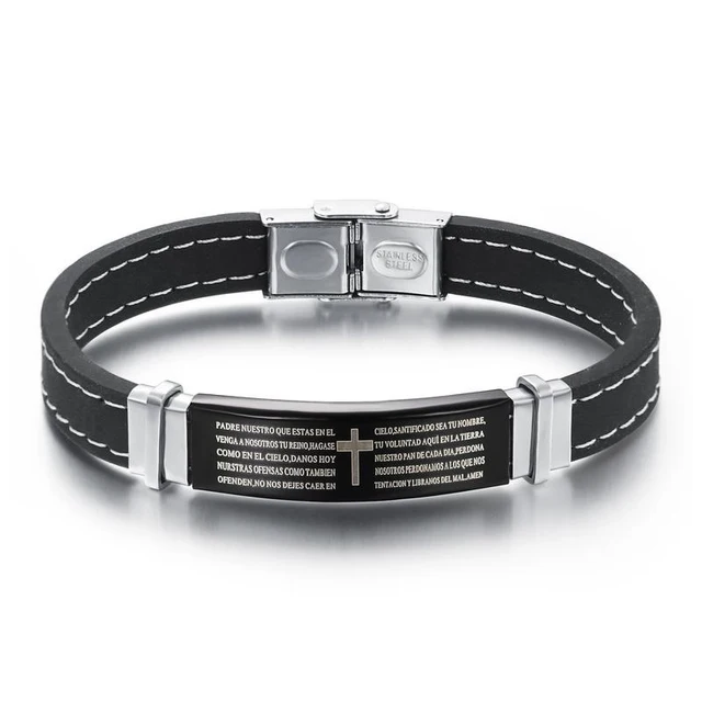 Religious Cross Simple Rubber Bracelets Black Vintage Religious Cross Simple Rubber Bracelets Black Vintage Silicone Wrap Bangles Jewelry Punk Design