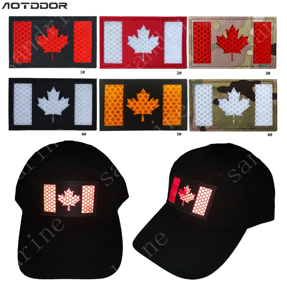 Canada Flag PVC Reflective Canadian Flags IR Patches Military Tactical