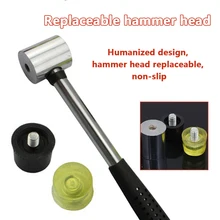 10 дюймов, длина 25 мм, двусторонний молоток с мягким касанием, черный, с пластиковым покрытием, рукоятка с двойной головкой, резиновый молоток, ручной инструмент, кожа, инструмент для самостоятельной сборки