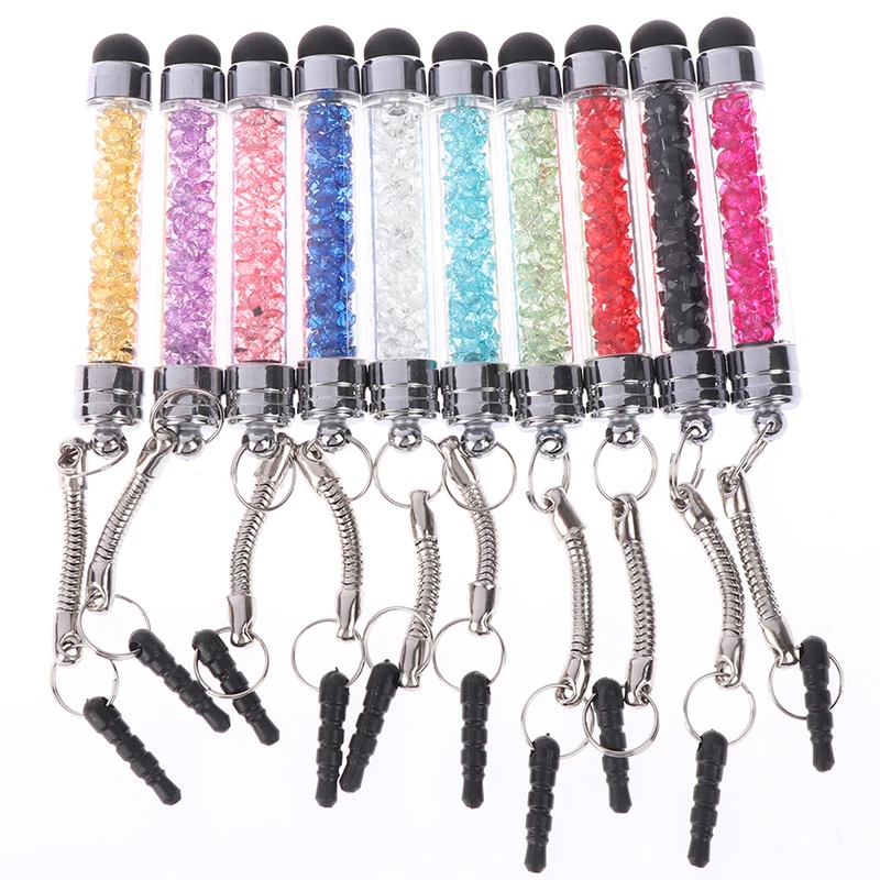 

Tablet Stylus Pen Touch Screen Touchscreen Mini Diamonds 3.5mm Earphone Port Dust Plug Mobile Phone Touch Pen For IPad PC Latop