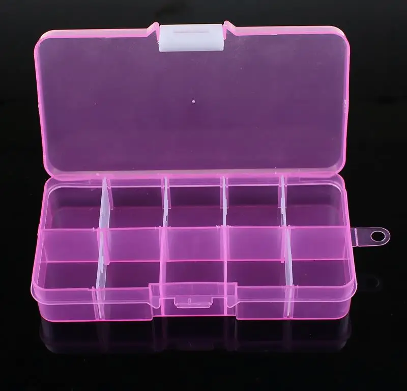 10 ячеек красочный портативный ящик для хранения ювелирных изделий контейнер кольцо электронные части винтовые шарики Органайзер Пластиковый Чехол