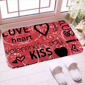 

Love Heart Floor Mat Ramantic Doormat Custom Kitchen Mat Carpet Soft Bathroom Mats Good Valentine's Day Gift For Home Decor