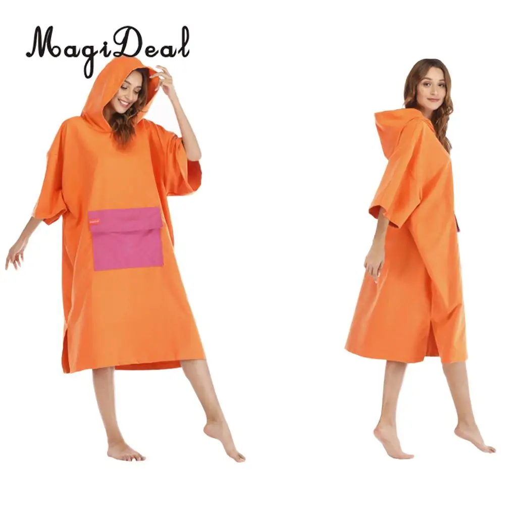 Foldable Surf Wetsuit Changing Robe Beach Hooded Poncho Microfiber Quickly Drying Swimming Bathrobe Home Bath Towel