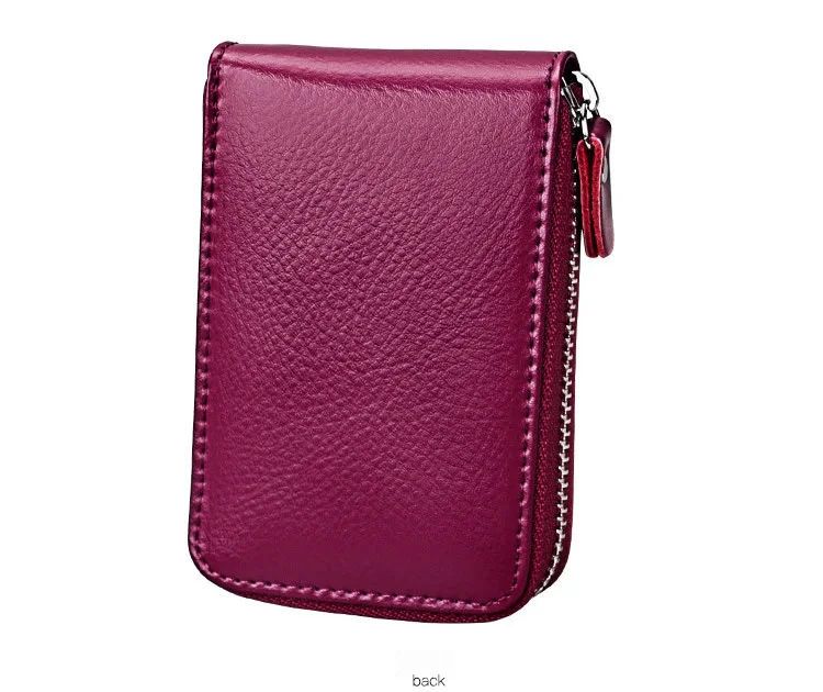 rose purple Мини-мульти-функция большой емкости держатель для карт ID карта набор RFID кожаный кошелек автобус карта сумка Многоцветный кошелек карта унисекс карман - Цвет: rose purple