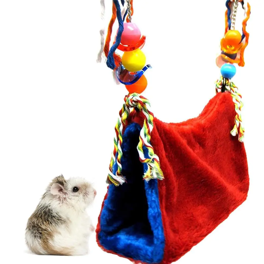 

Small Pet Hamster Flannel Nest House Bird Parrot Sugar Glider Warm Cotton Nest Hammock Cute Hamster Bird Accessories New