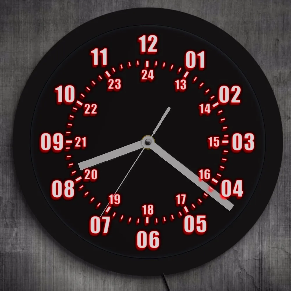 Buy Military Time 24 Hours Display Neon Sign Wall