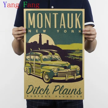 

New York city Retro Posters Vintage Poster kraft paper decorative painting paper posters wall sticker cafe bar pub print picture