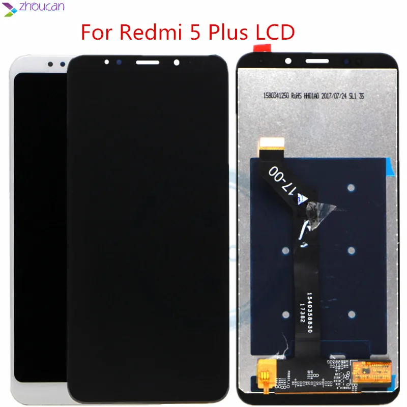 

Xiaomi Redmi 5 Plus LCD Display Digitizer+Frame 10 points Touch Screen Redmi Note 5 Global LCD Original Replacement Parts 5.99"