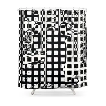 

Penguin Assassin. Shower Curtain Set Waterproof Polyester Fabric Bath Curtain For Bathroom With Non-slip Floor Mat
