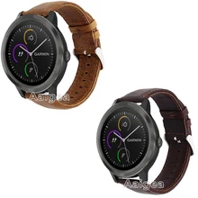Crazy Horse ремешок из натуральной кожи для Garmin Vivoactive 3 Смарт-часы классические пряжки замена с кожаным браслетом 20 мм