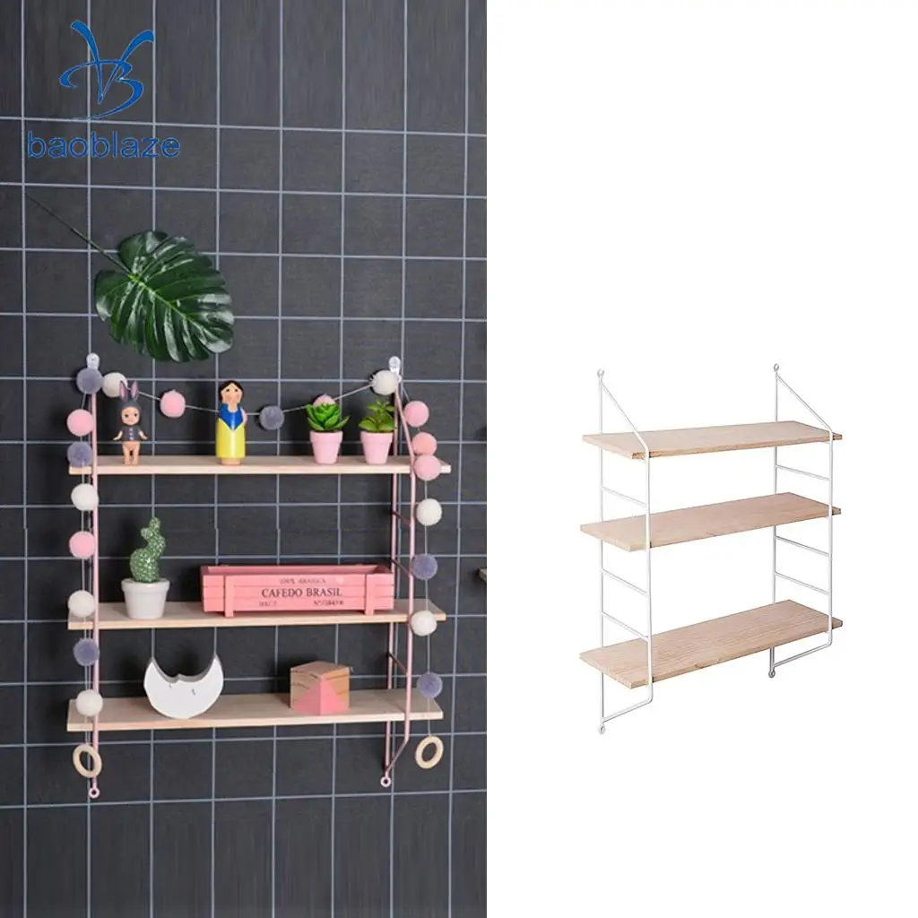 3 Layer Wall Hanging Wooden Shelves Floating Wall Shelf Home Decor