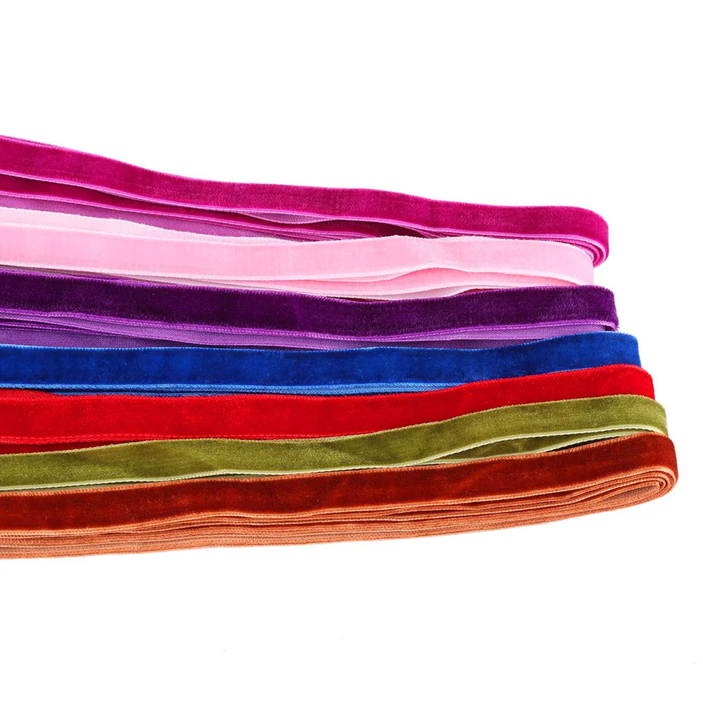 Цветная лента для заворачивания подарка ручной работы 5 ярдов банты для волос 3/"(10 мм) бархатная лента украшение для свадебной вечеринки DIY рождественская лента
