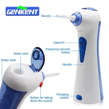 

Genkent Oral Irrigator Electric Dental Flosser USB Rechargeable Portable Water Flosser Teeth Cleaner 120ML Water Tank Dropshippi
