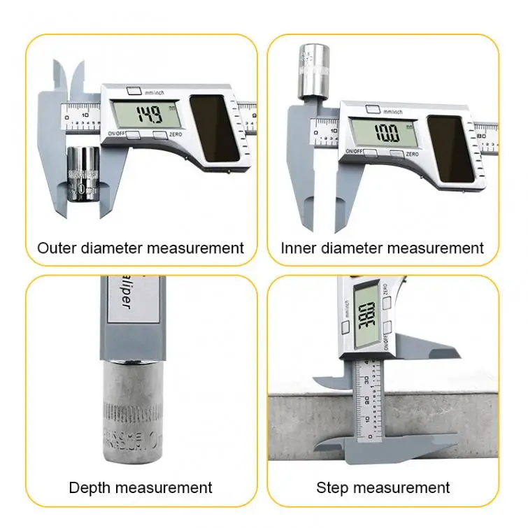 0-150 мм Мини Солнечный Электронный Цифровой Штангенциркуль с точностью 0,1 мм солнечные панели для измерения глубины внутреннего внешнего диаметра