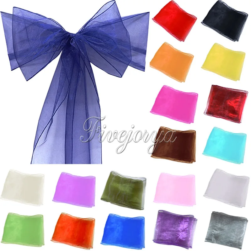 1 Organza Chair Sash Bow For Cover Banquet Wedding Party Event Xmas Decoration Supply Free Shipping