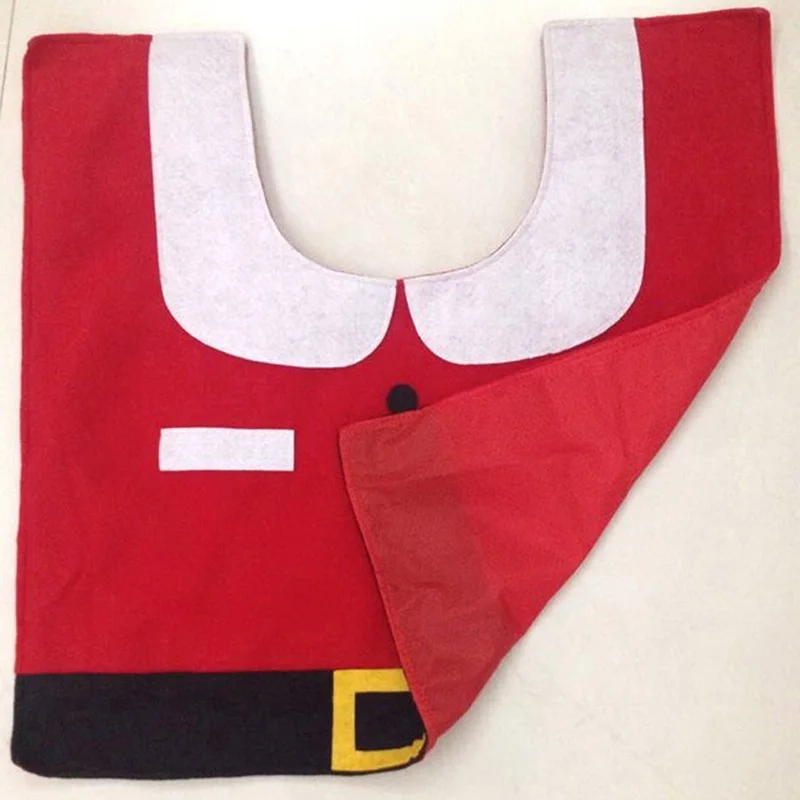 2017 Hot 1 Lot Fancy Santa Toilet Seat Cover And Rug Bathroom Set